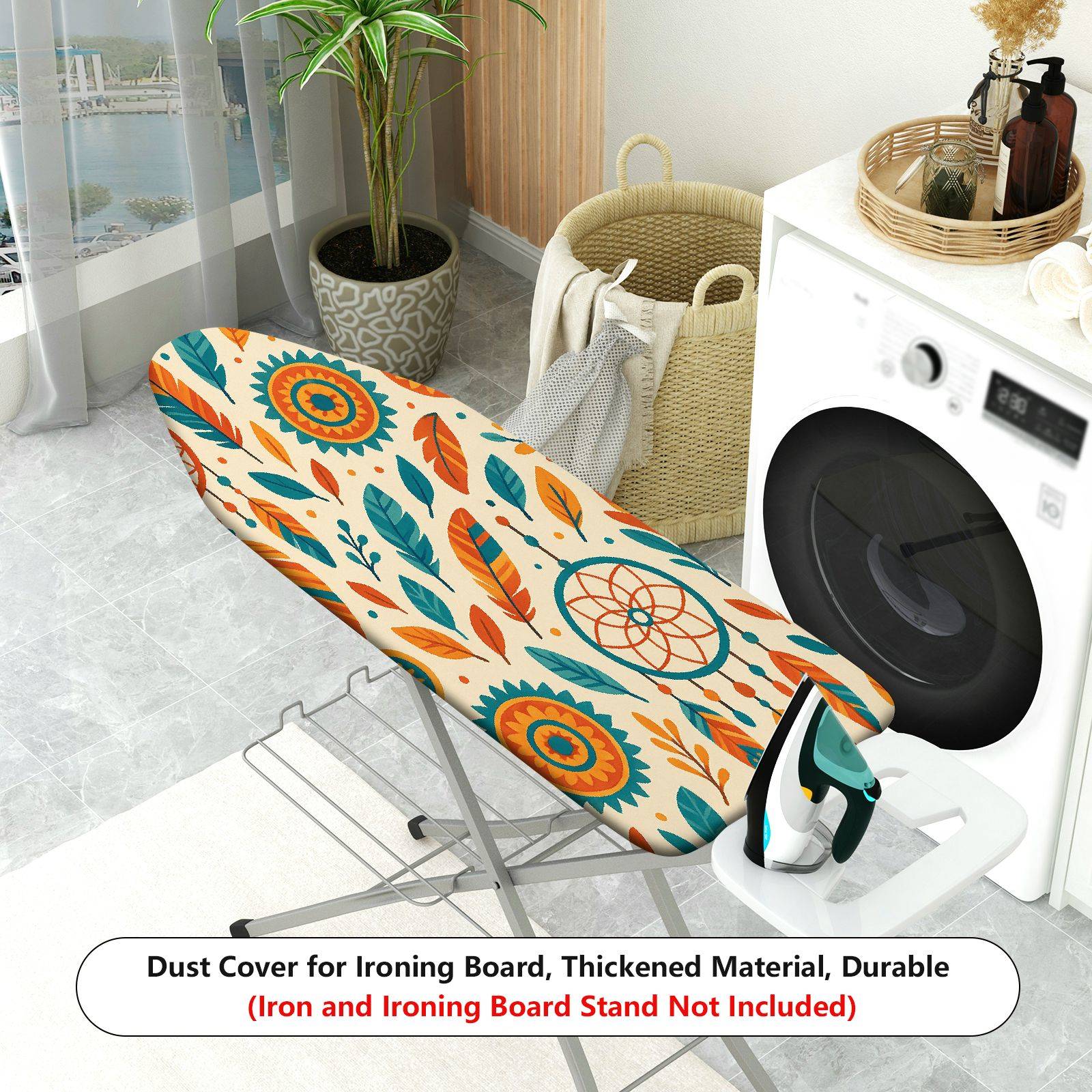 1-Piece Bohemian Dreamcatcher Feather  Ironing Board Cover, Universal Size, Without Board