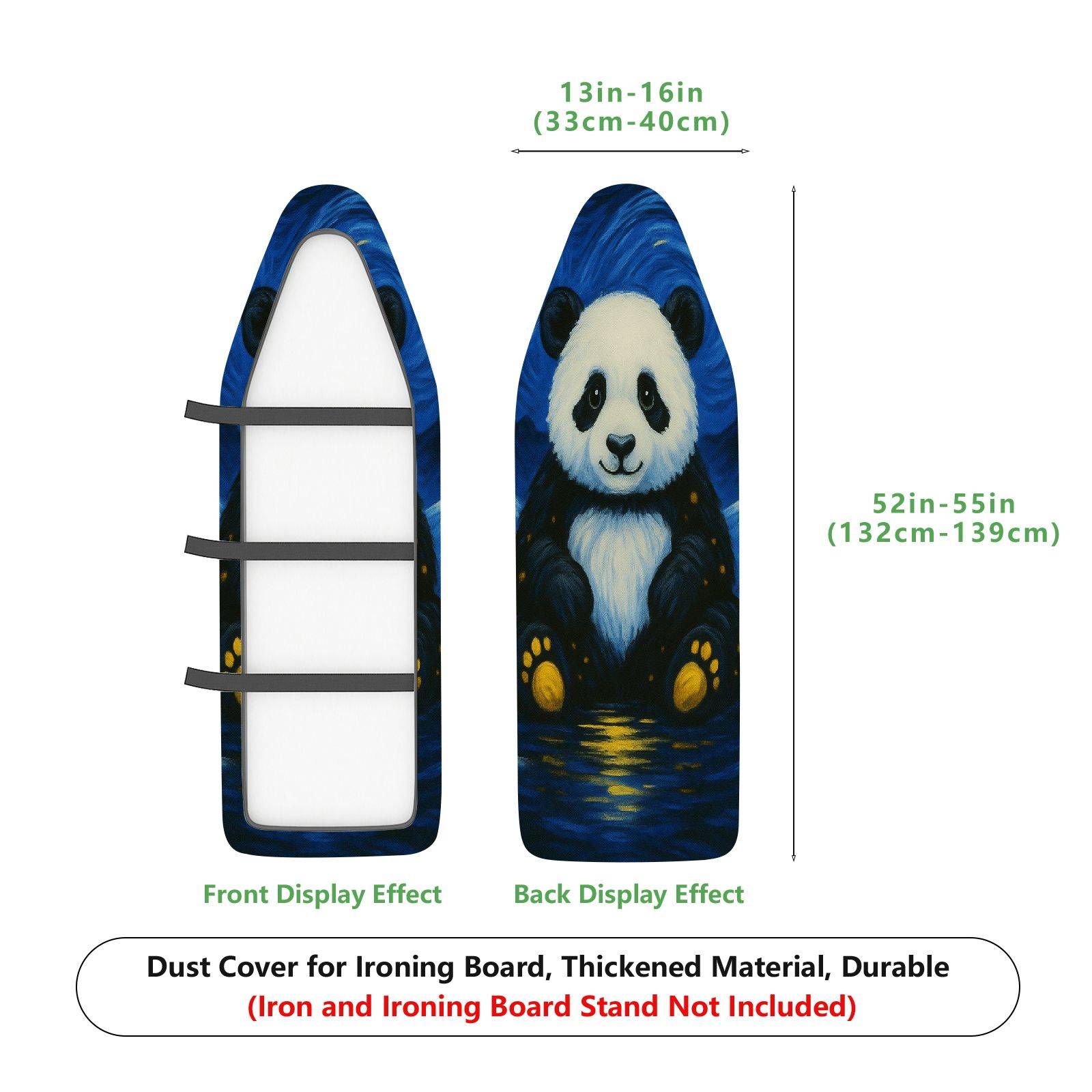 1-Piece Panda Starry Night Fun  Ironing Board Cover, Universal Size, Without Board
