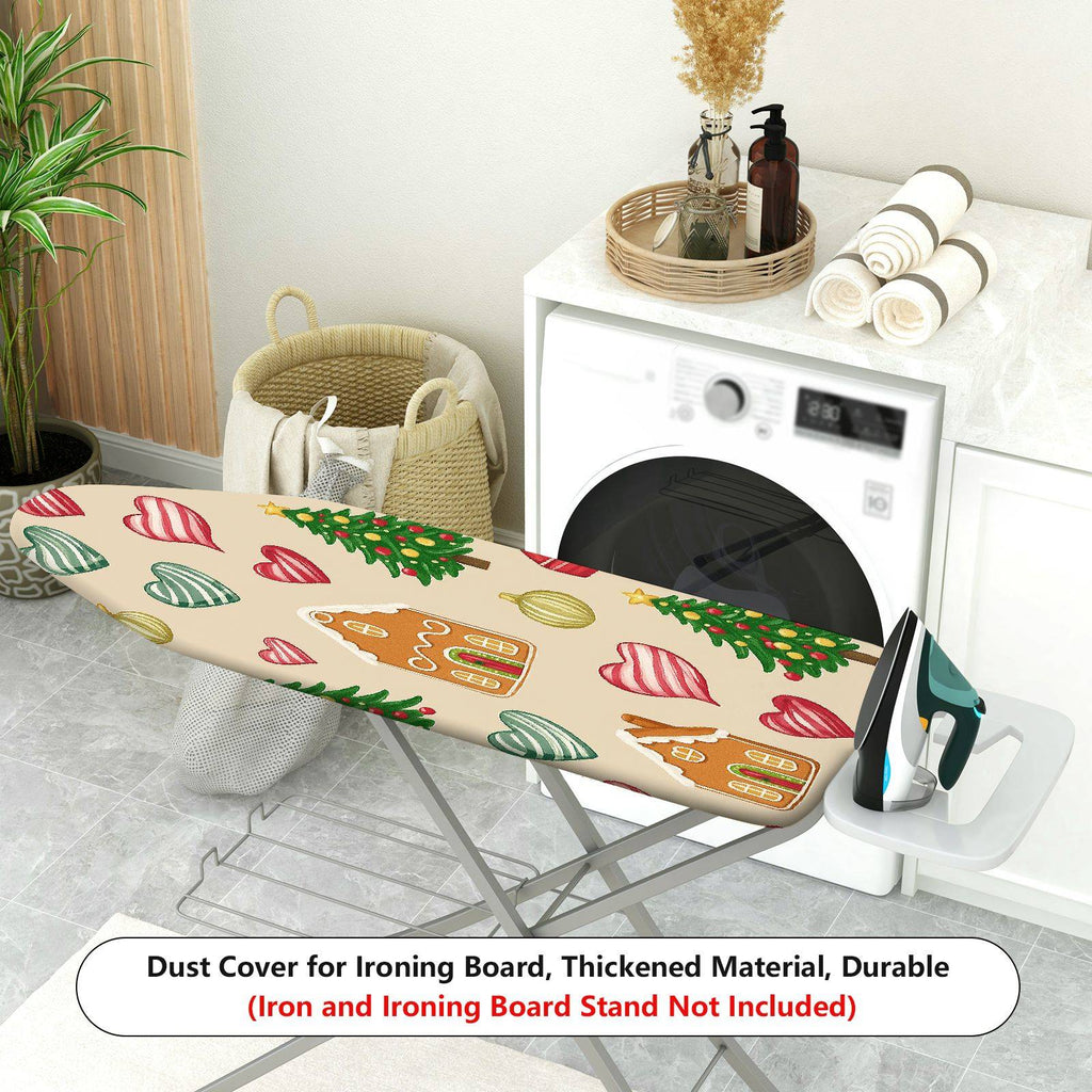 1-Piece Christmas Tree Gingerbread Red Heart  Ironing Board Cover, Universal Size, Without Board