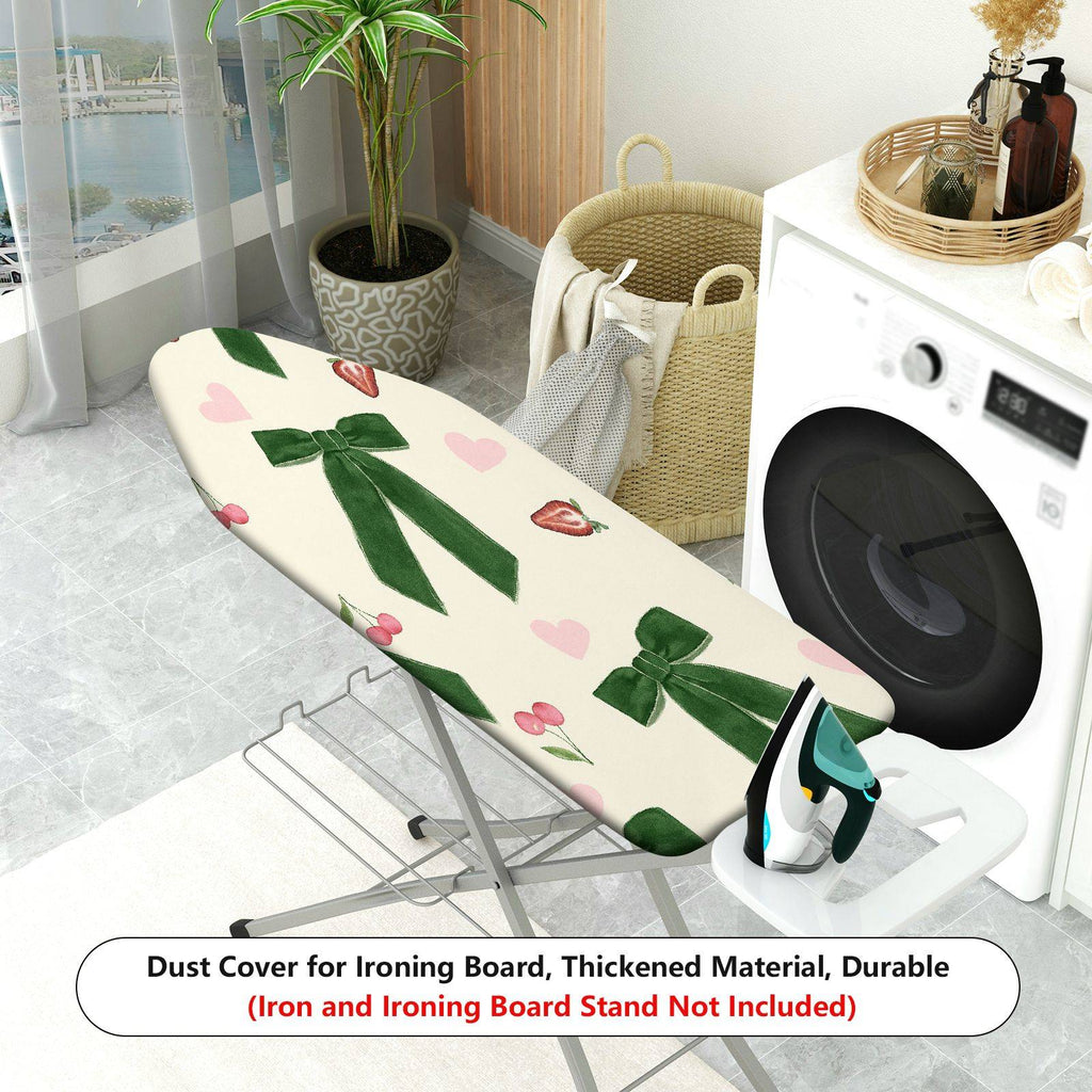 1-Piece Green Ribbon Strawberry Cherry  Ironing Board Cover, Universal Size, Without Board