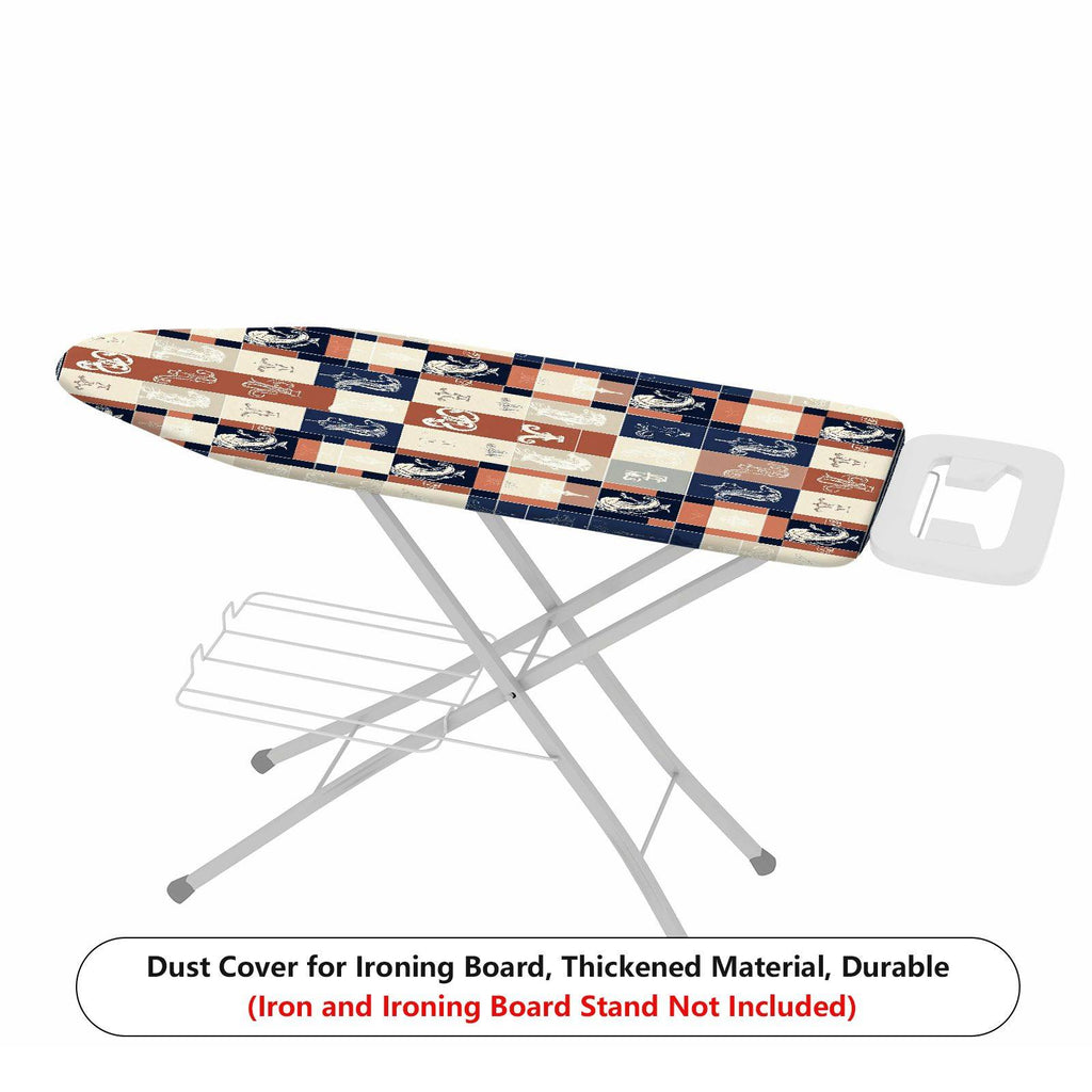 1-Piece Retro Check Floral  Ironing Board Cover, Universal Size, Without Board