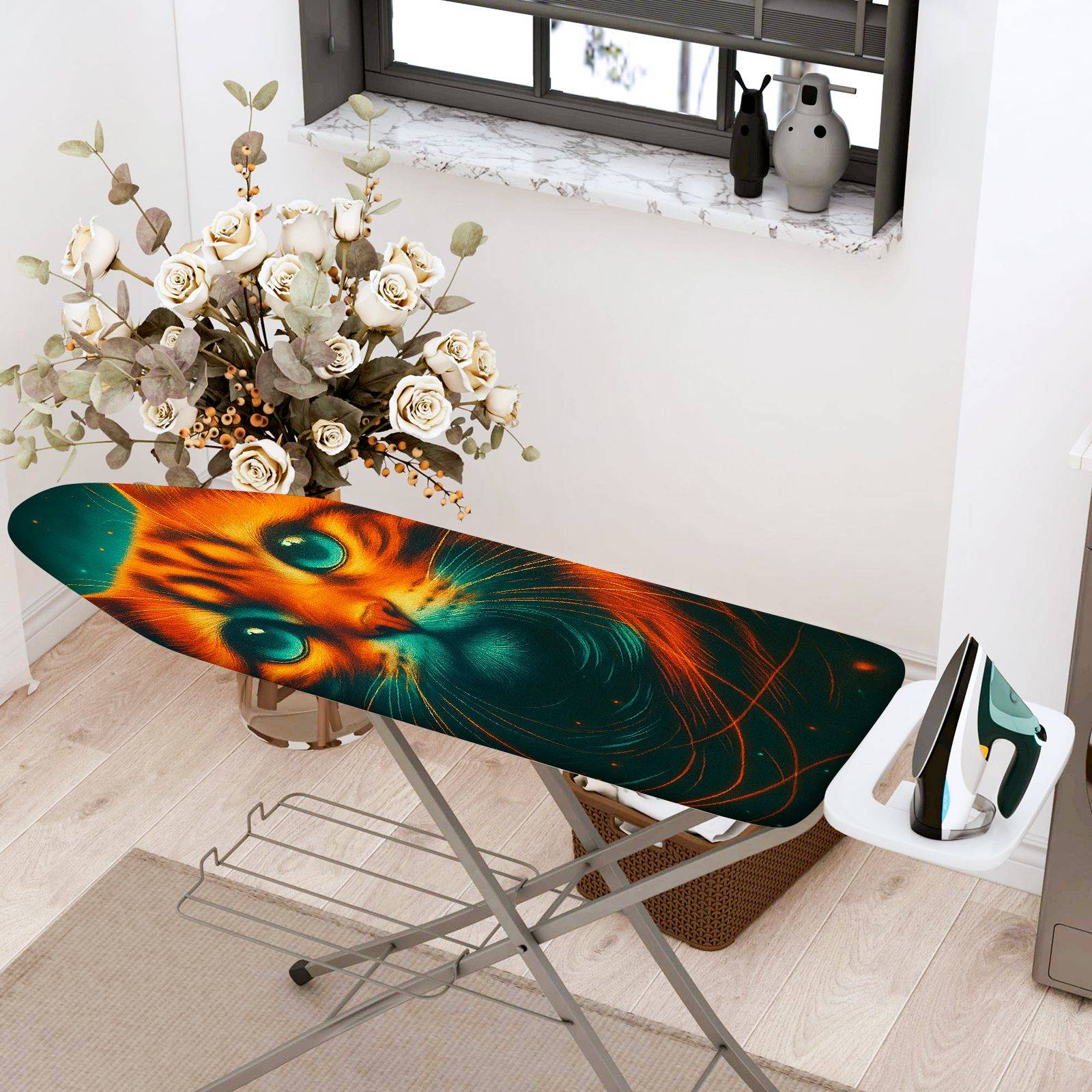 1-Piece Cat Cosmic Colorful  Ironing Board Cover, Universal Size, Without Board