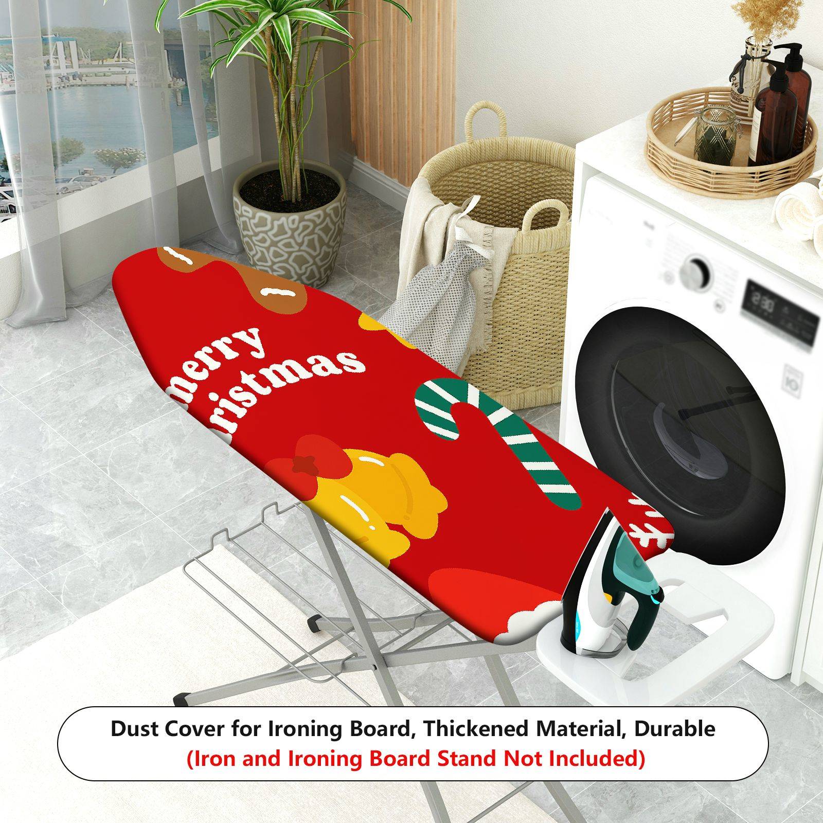 1-Piece Christmas Candy Bow  Ironing Board Cover, Universal Size, Without Board