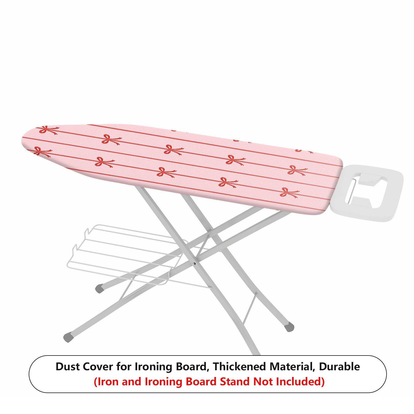 1-Piece Pink Bow Striped Pattern  Ironing Board Cover, Universal Size, Without Board