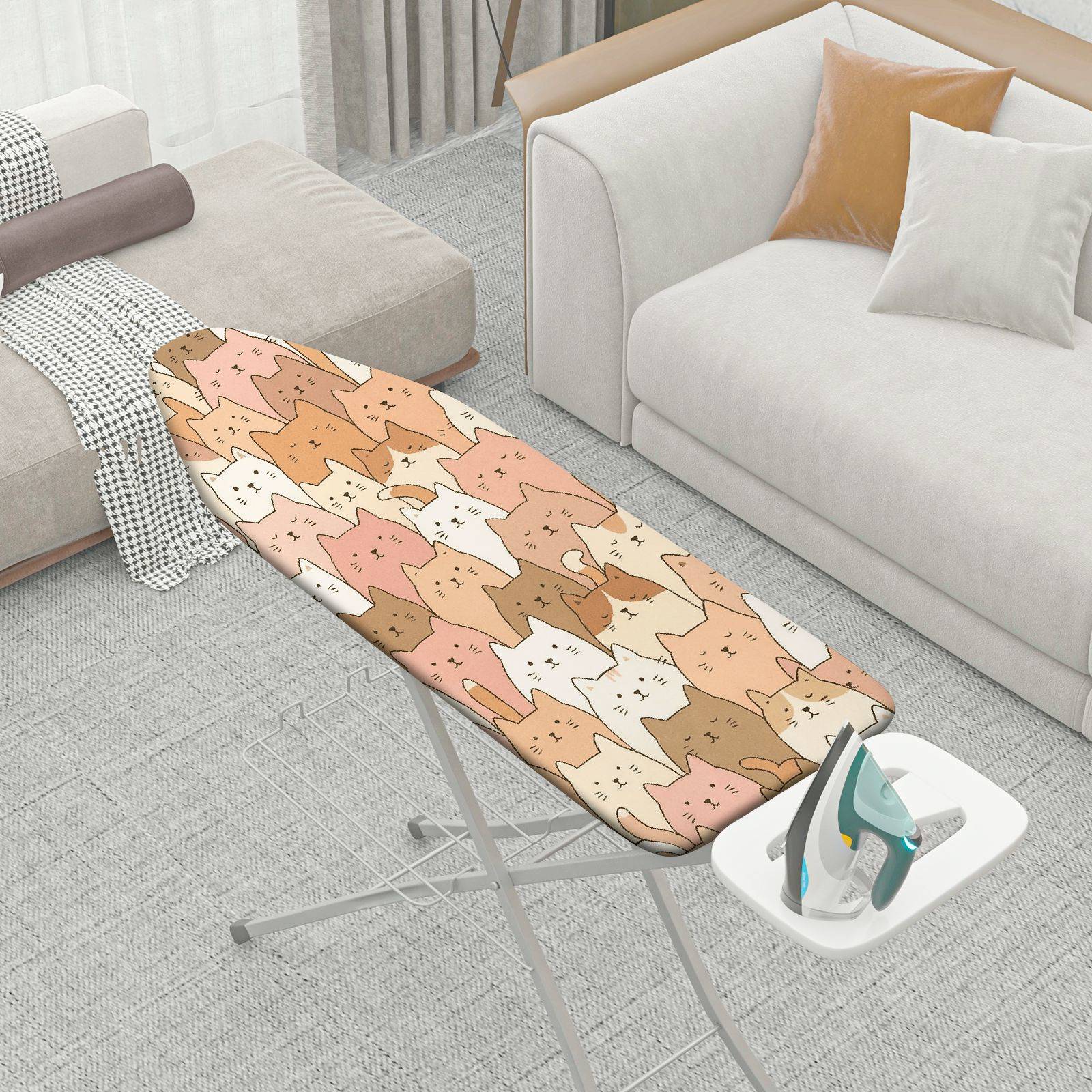1-Piece Cute  Cat Pattern Colorful  Ironing Board Cover, Universal Size, Without Board
