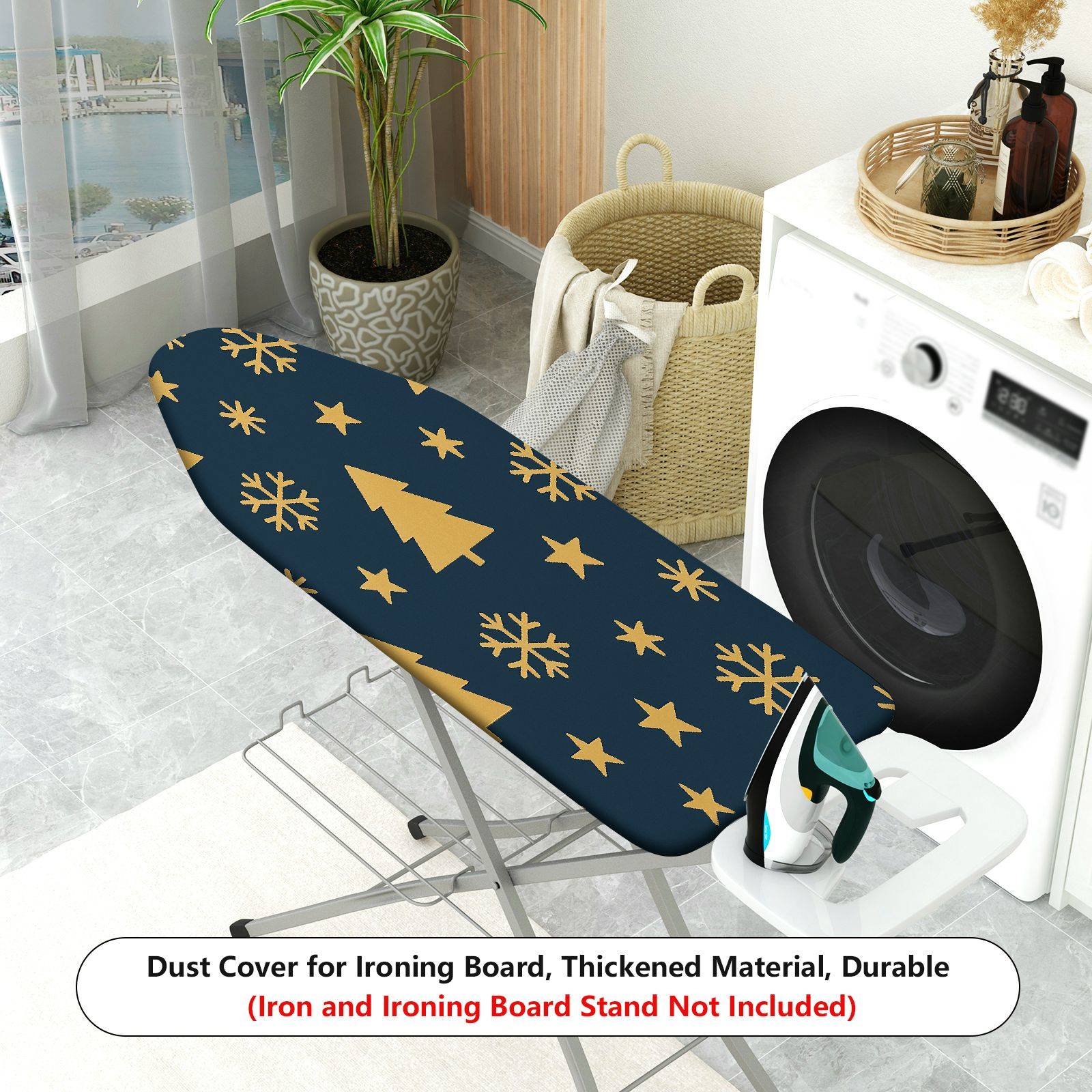 1-Piece Tree Snowflake Star  Ironing Board Cover, Universal Size, Without Board