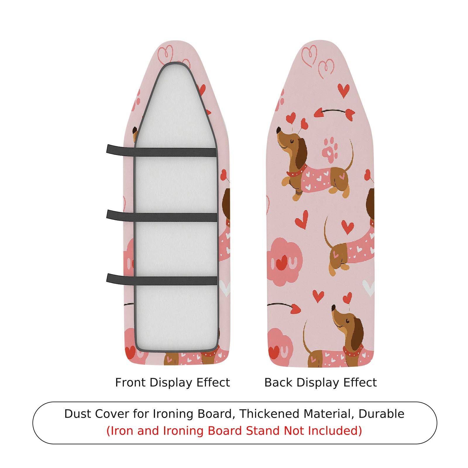 1-Piece Dog Heart Love  Ironing Board Cover, Universal Size, Without Board