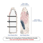 1-Piece Tropical Leaves Pink Green Artistic  Ironing Board Cover, Universal Size, Without Board