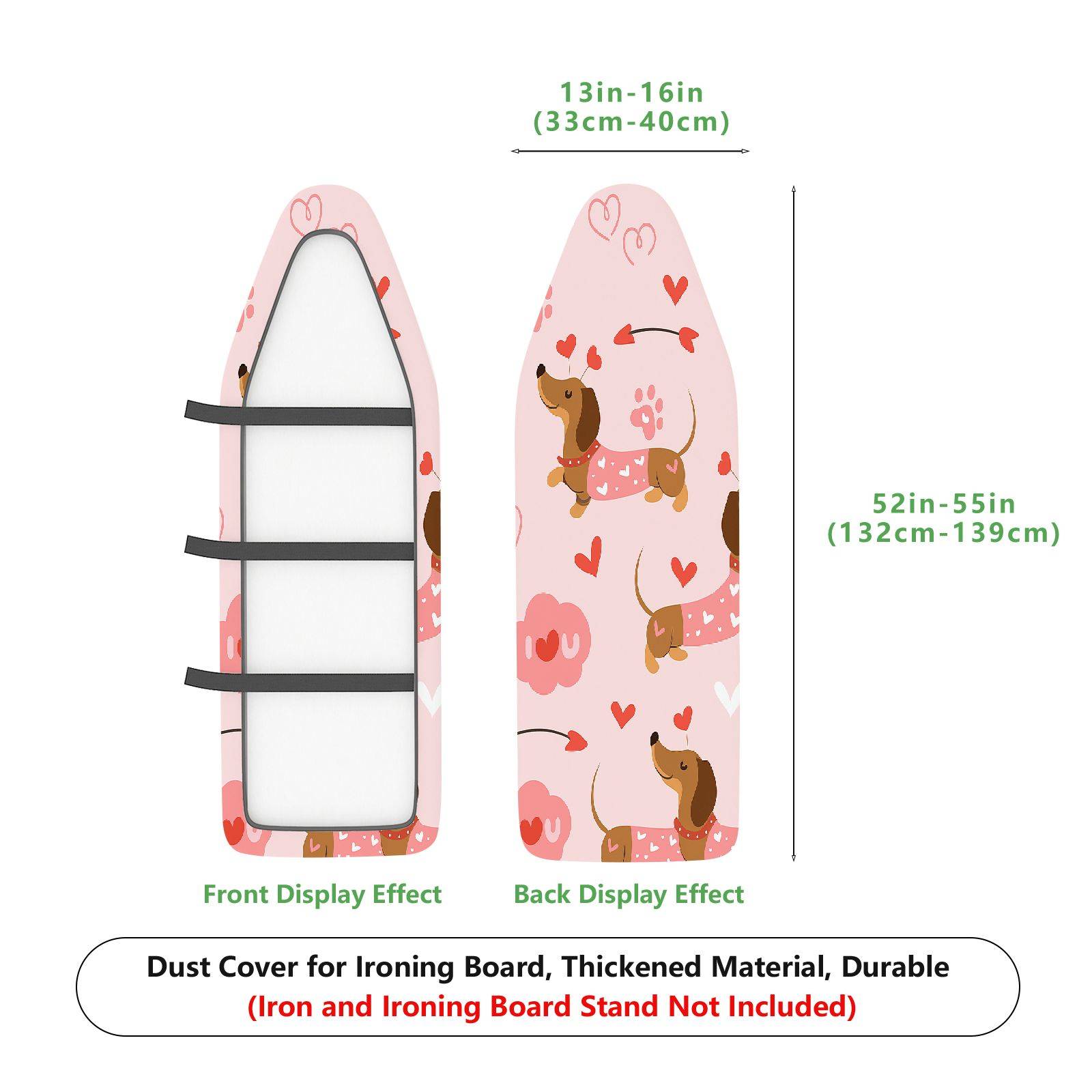 1-Piece Dog Heart Love  Ironing Board Cover, Universal Size, Without Board