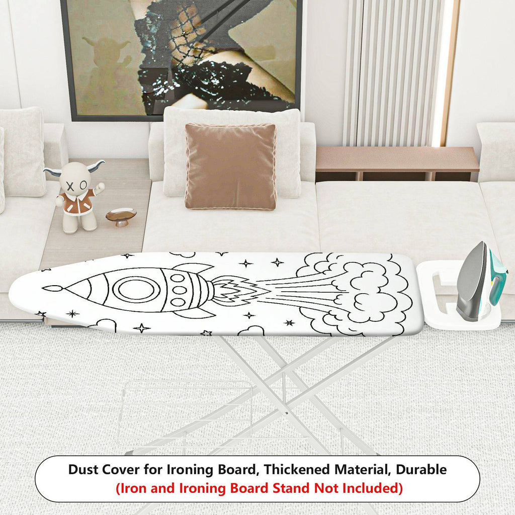 1-Piece Rocket Space Stars  Ironing Board Cover, Universal Size, Without Board