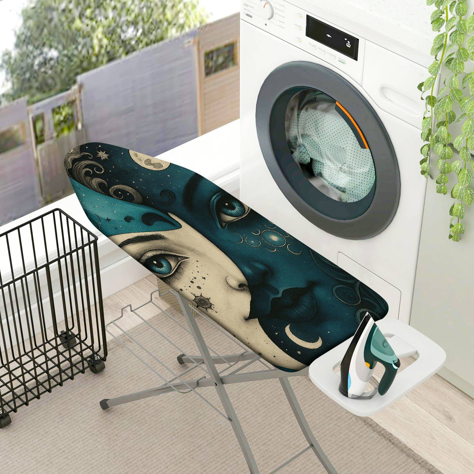1-Piece Moon Starry Night Abstract  Ironing Board Cover, Universal Size, Without Board