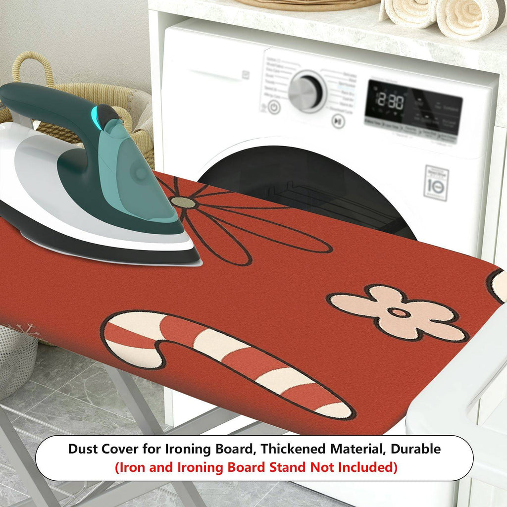1-Piece Christmas Snowflake Candy Cane Flower  Ironing Board Cover, Universal Size, Without Board