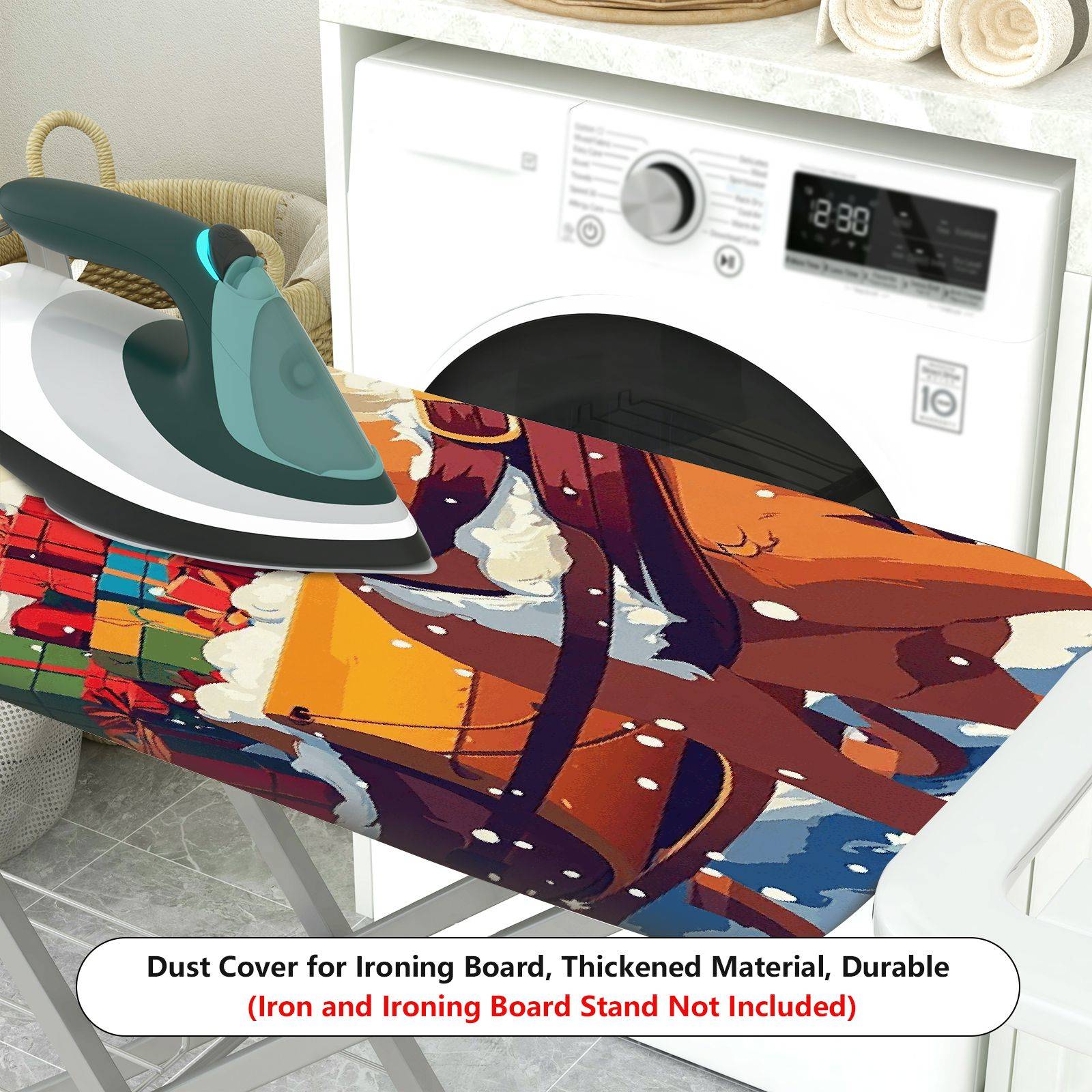 1-Piece Santa Reindeer Snow  Ironing Board Cover, Universal Size, Without Board