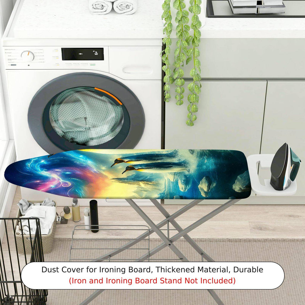 1-Piece Fantasy Penguin Aurora  Ironing Board Cover, Universal Size, Without Board