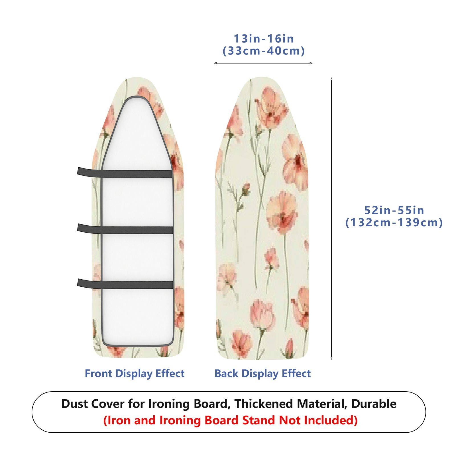 1-Piece Floral Pink Delicate  Ironing Board Cover, Universal Size, Without Board
