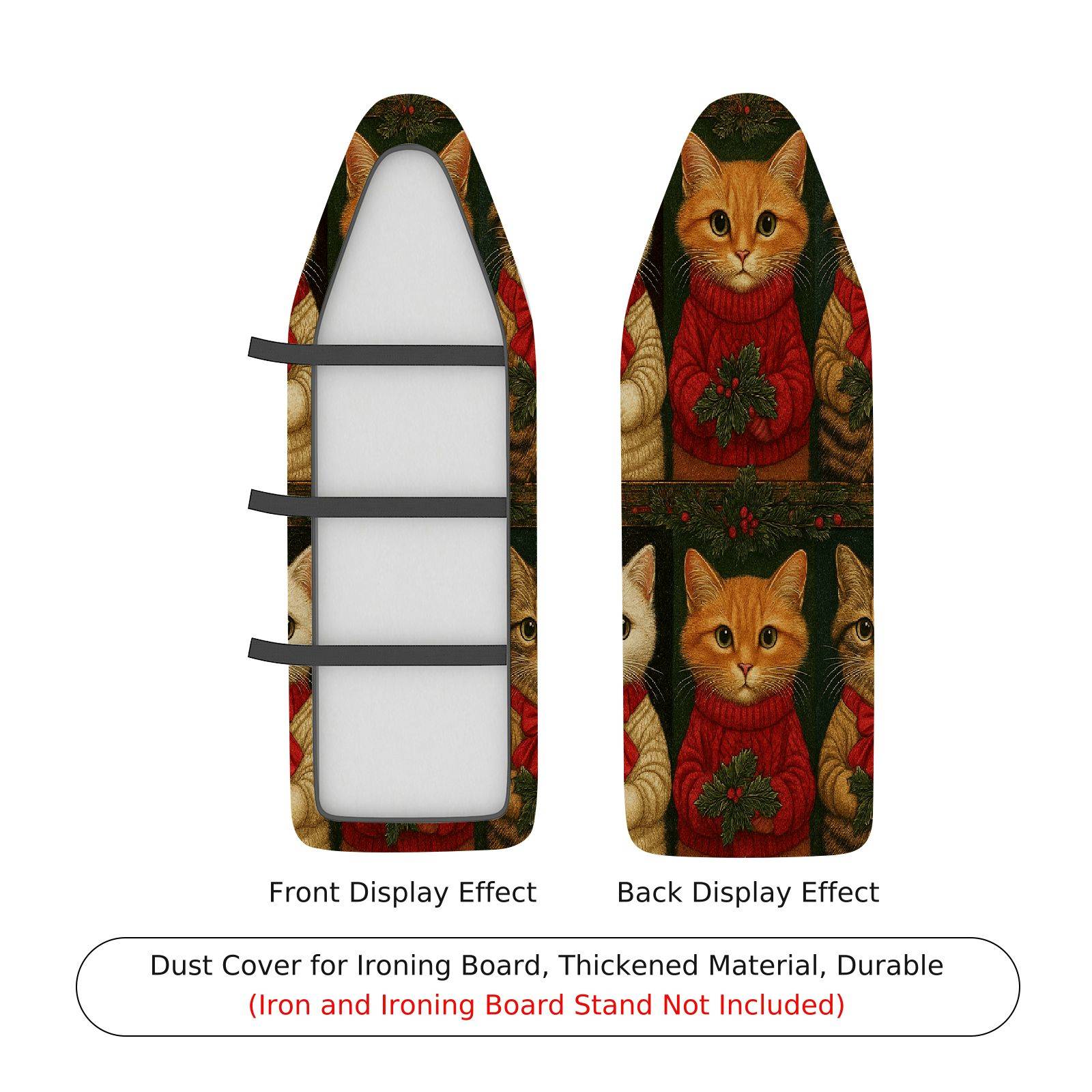 1-Piece Cat Christmas Festive  Ironing Board Cover, Universal Size, Without Board