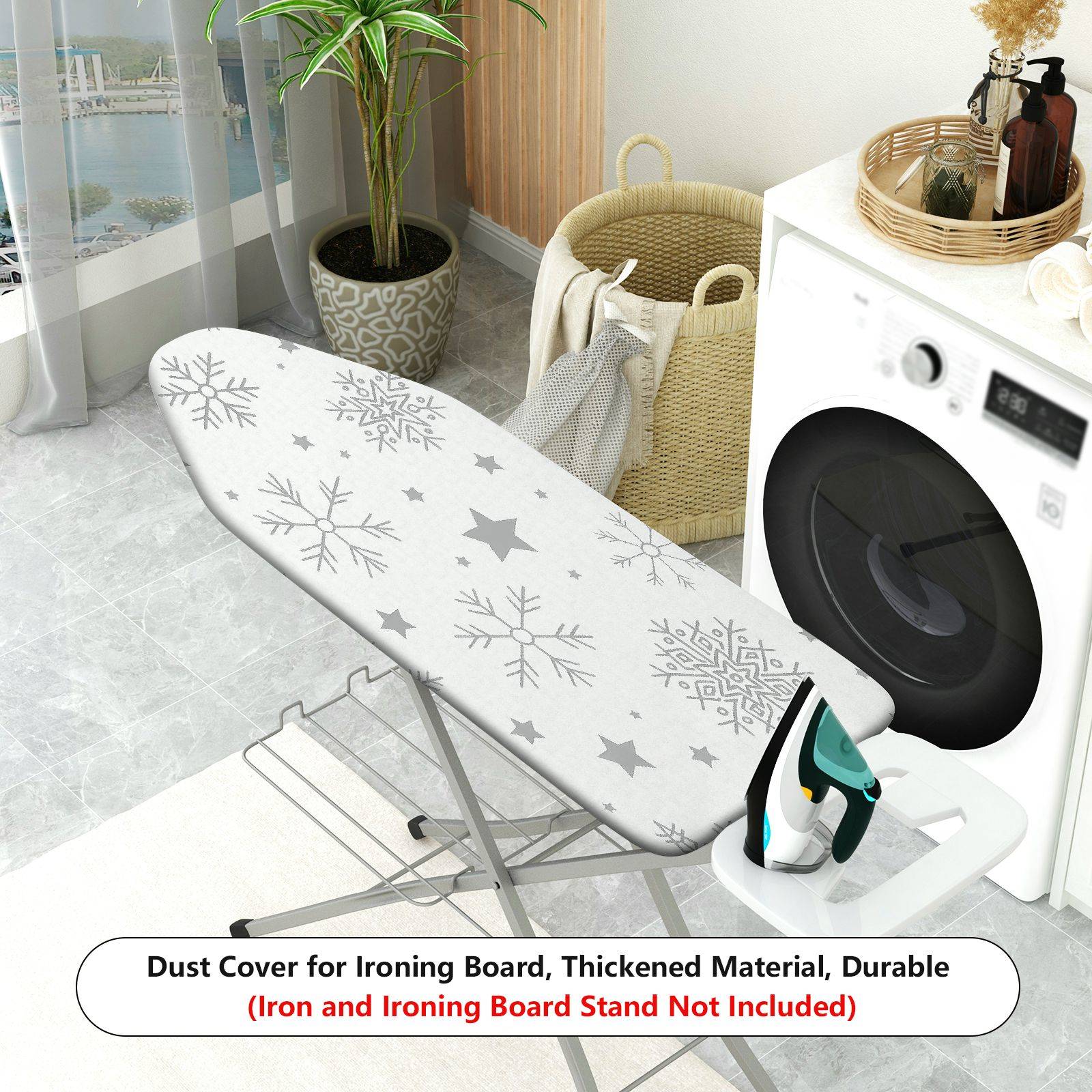 1-Piece Snowflake Star Pattern Winter  Ironing Board Cover, Universal Size, Without Board