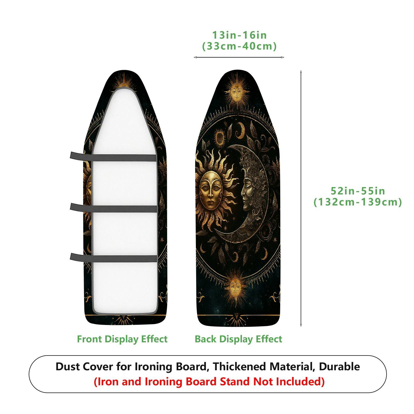1-Piece Sun Moon Stars  Ironing Board Cover, Universal Size, Without Board