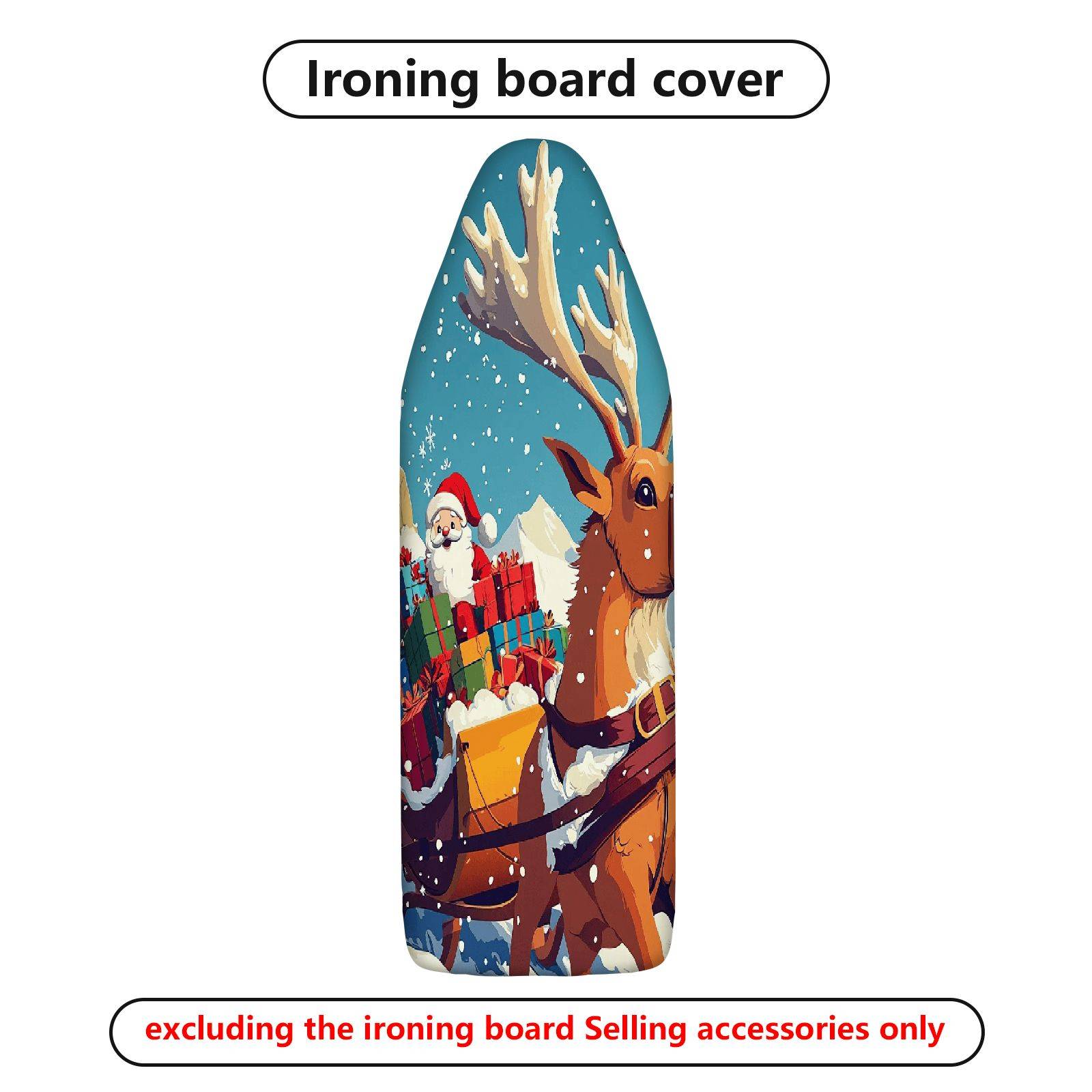 1-Piece Santa Reindeer Snow  Ironing Board Cover, Universal Size, Without Board