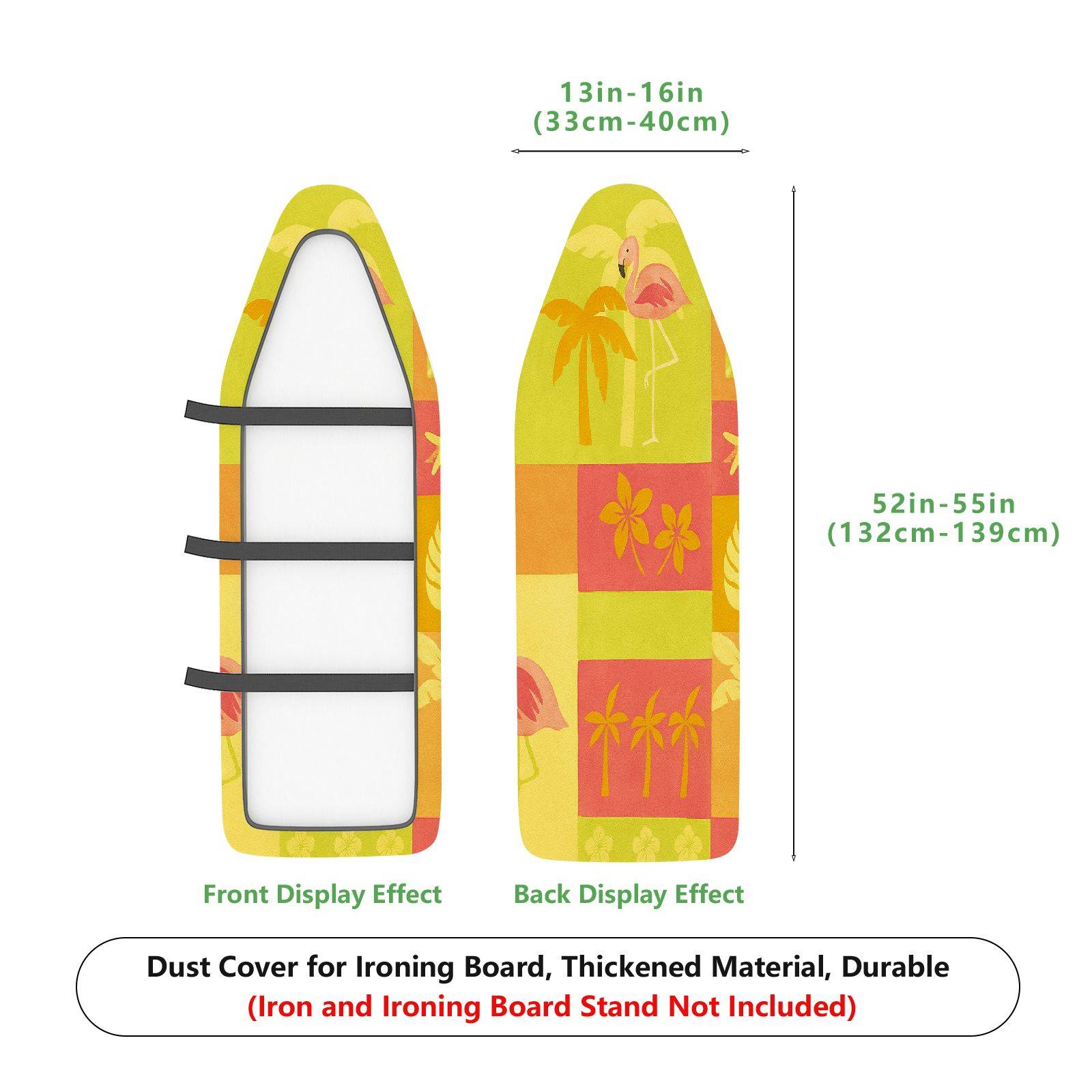 1-Piece Floral Tropical Vibrant  Ironing Board Cover, Universal Size, Without Board