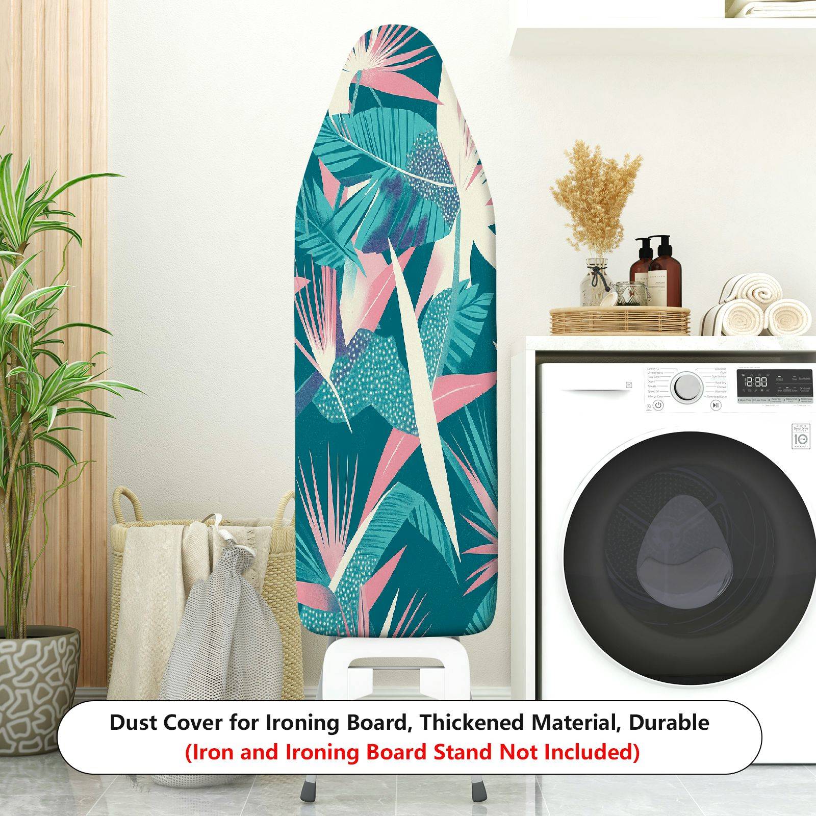 1-Piece Tropical Leaves Floral Pattern Decorative  Ironing Board Cover, Universal Size, Without Board