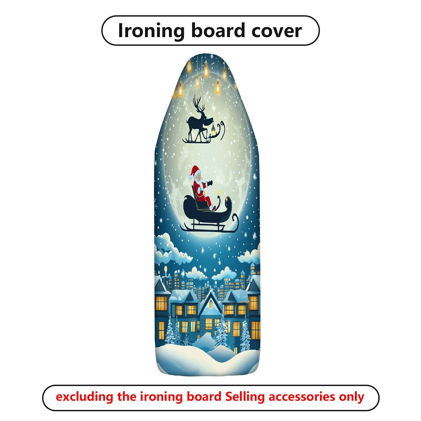 1-Piece Santa Claus Reindeer Snowflake  Ironing Board Cover, Universal Size, Without Board