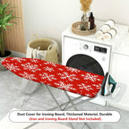 1-Piece Snowflakes Red White Christmas  Ironing Board Cover, Universal Size, Without Board