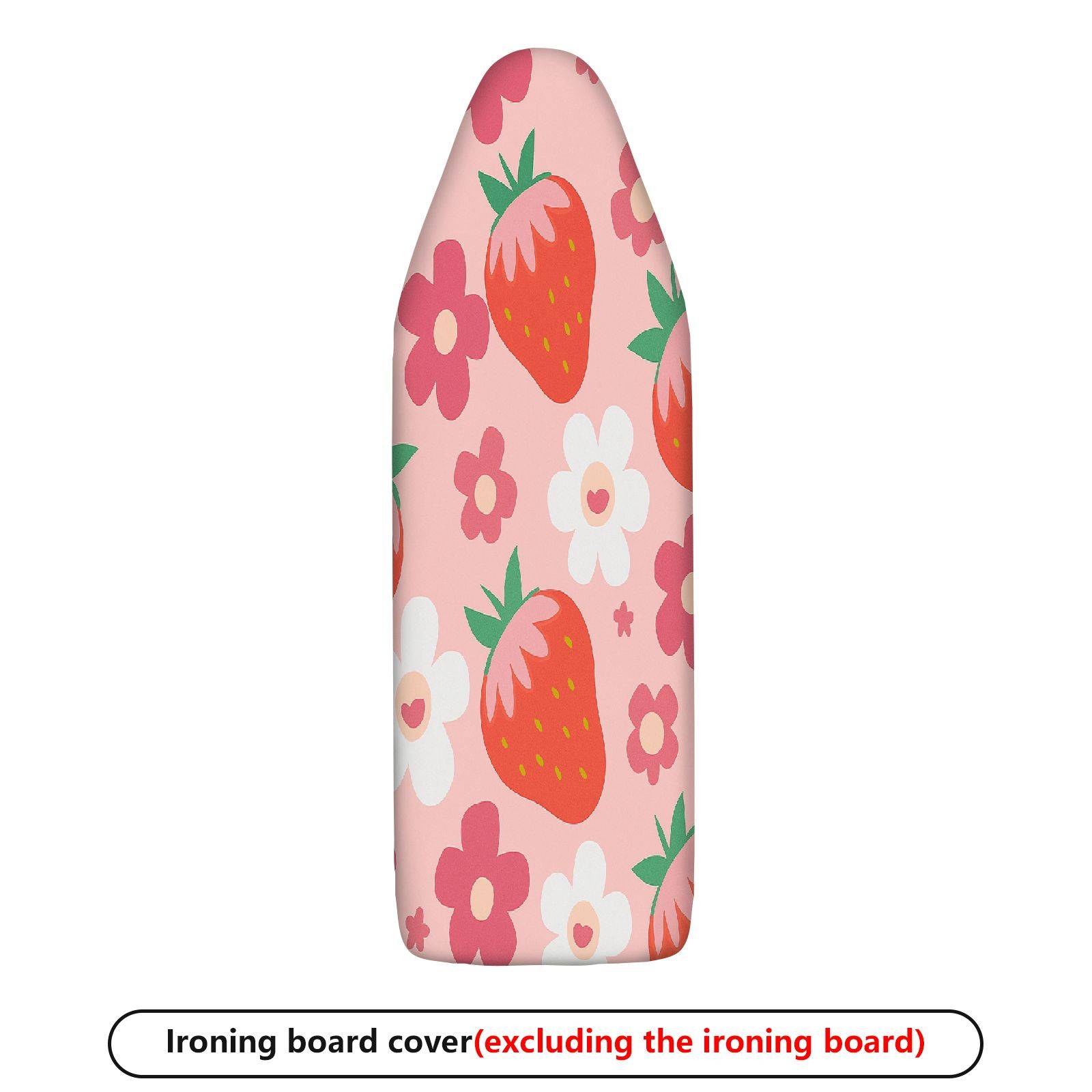 1-Piece Strawberry Floral Pink  Ironing Board Cover, Universal Size, Without Board