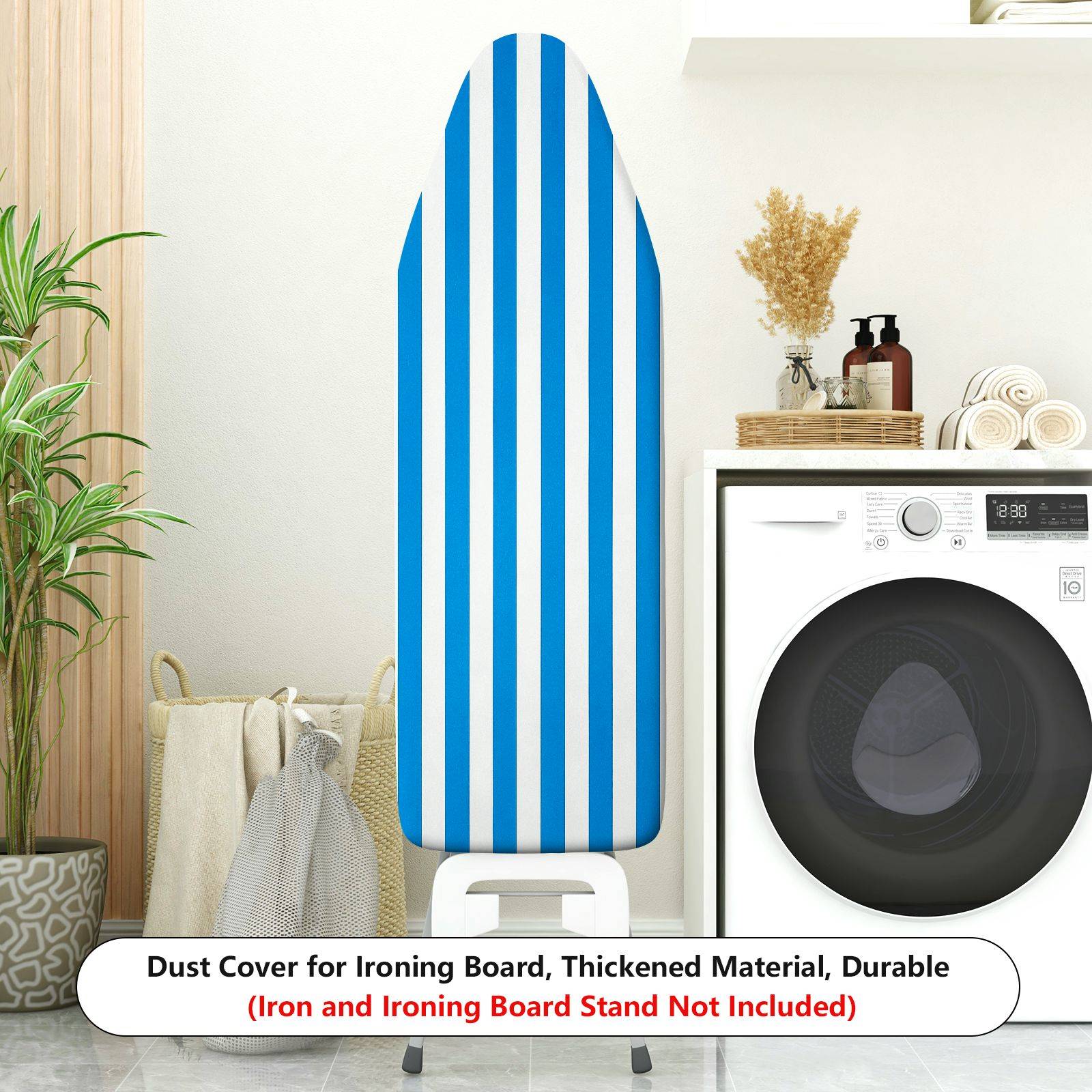 1-Piece Striped Blue Pattern Trendy Modern  Ironing Board Cover, Universal Size, Without Board