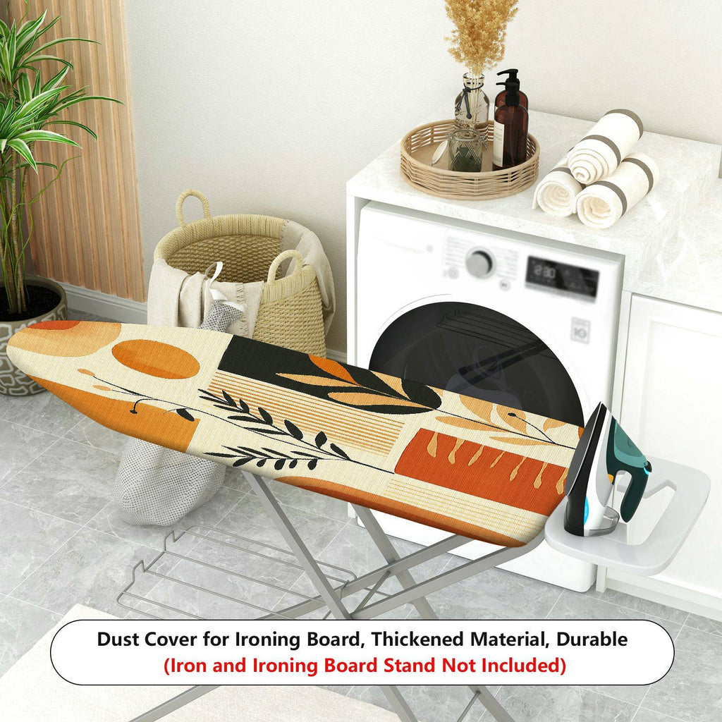1-Piece Retro Orange Leaf Pattern Contemporary  Ironing Board Cover, Universal Size, Without Board