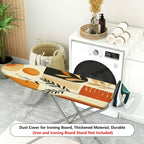 1-Piece Retro Orange Leaf Pattern Contemporary  Ironing Board Cover, Universal Size, Without Board