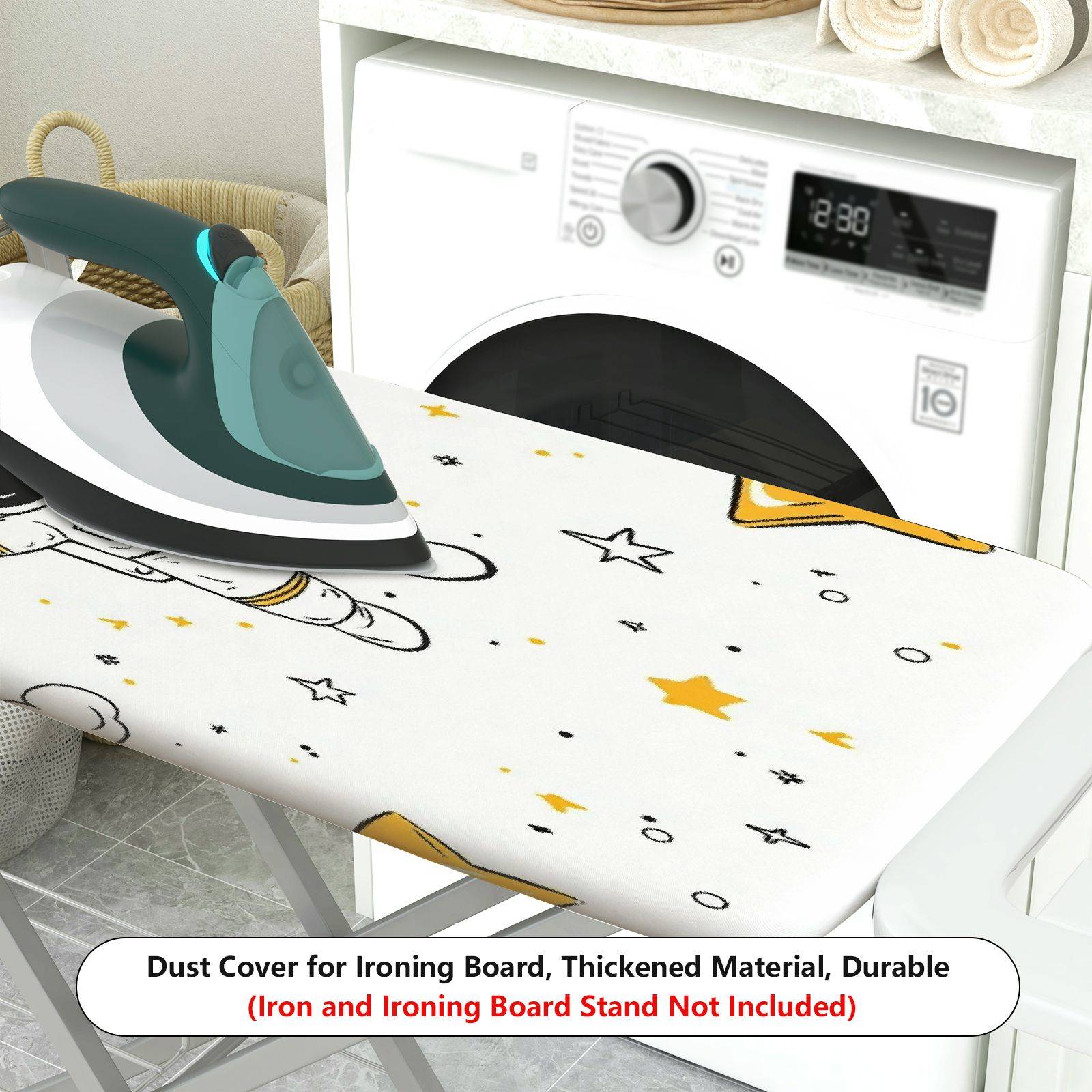 1-Piece Astronaut Spaceship Stars  Ironing Board Cover, Universal Size, Without Board