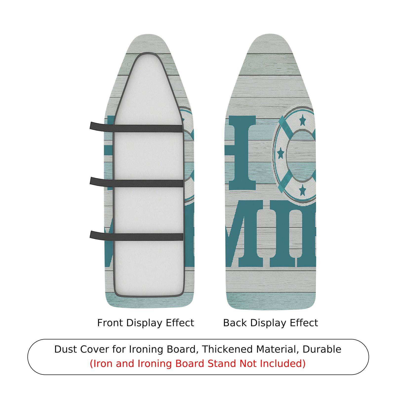 1-Piece Nautical Anchor Blue Striped  Ironing Board Cover, Universal Size, Without Board