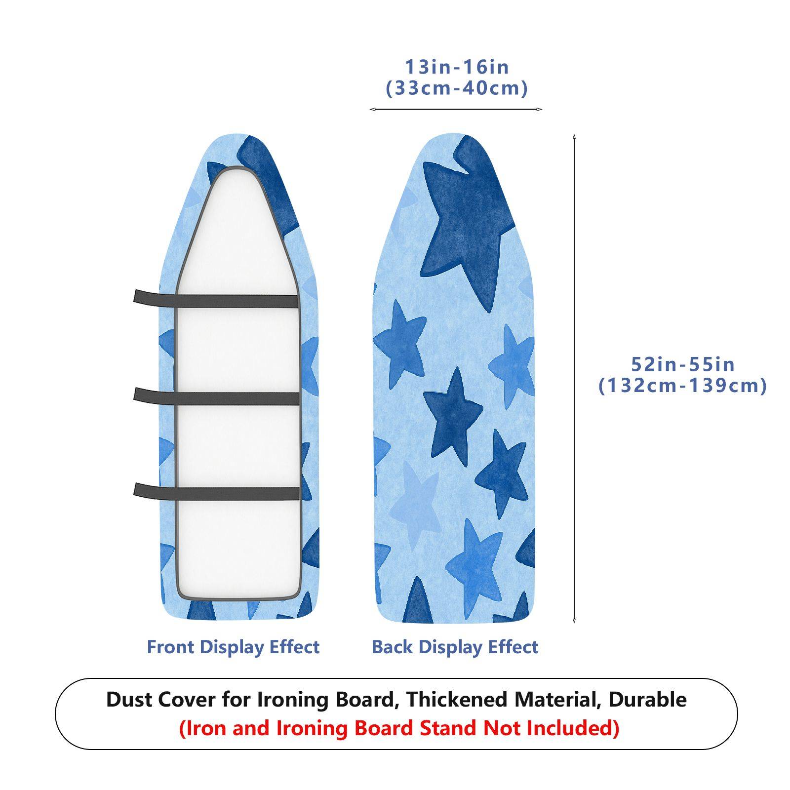 1-Piece Star Pattern Blue Theme Laundry  Ironing Board Cover, Universal Size, Without Board