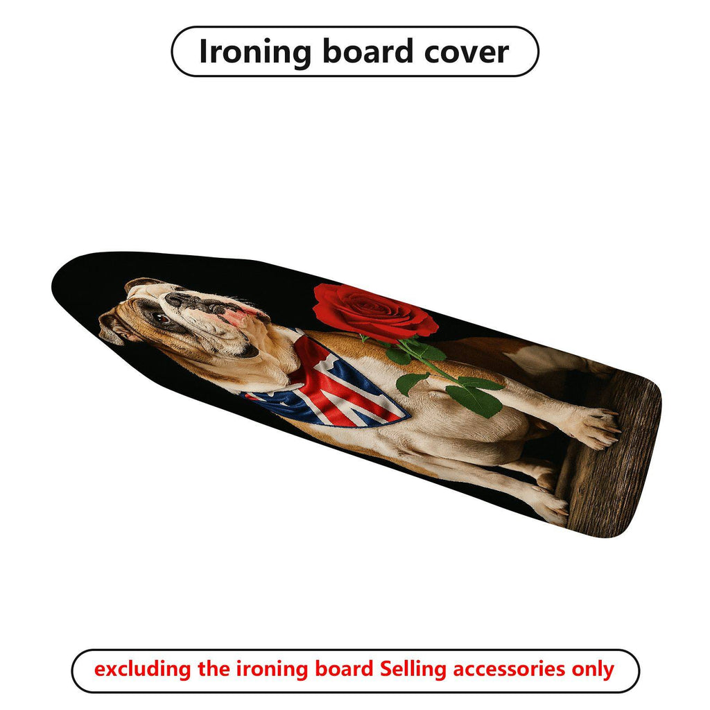 1-Piece Bulldog Union Jack Rose  Ironing Board Cover, Universal Size, Without Board