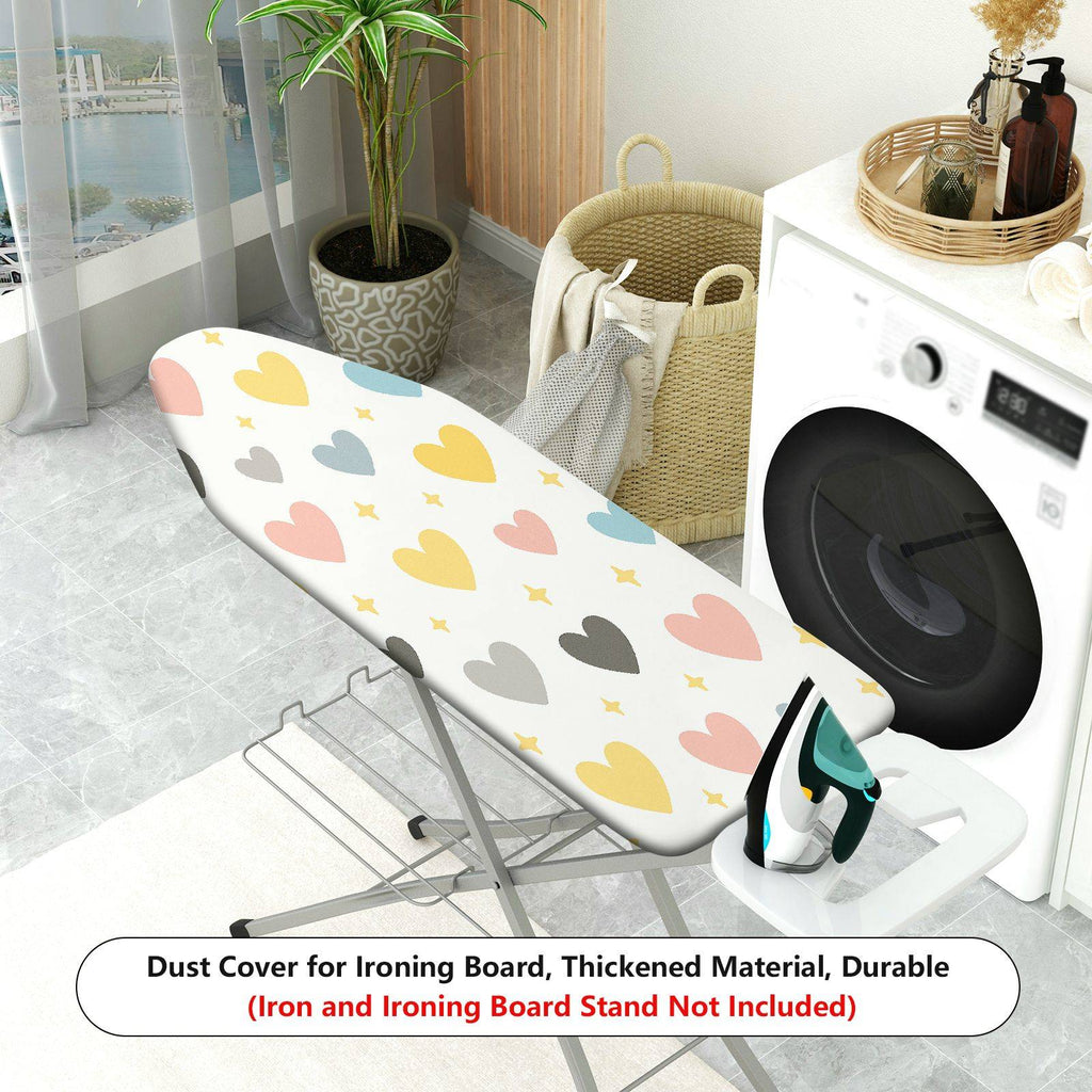 1-Piece Heart Star Pattern Pastel Design  Ironing Board Cover, Universal Size, Without Board