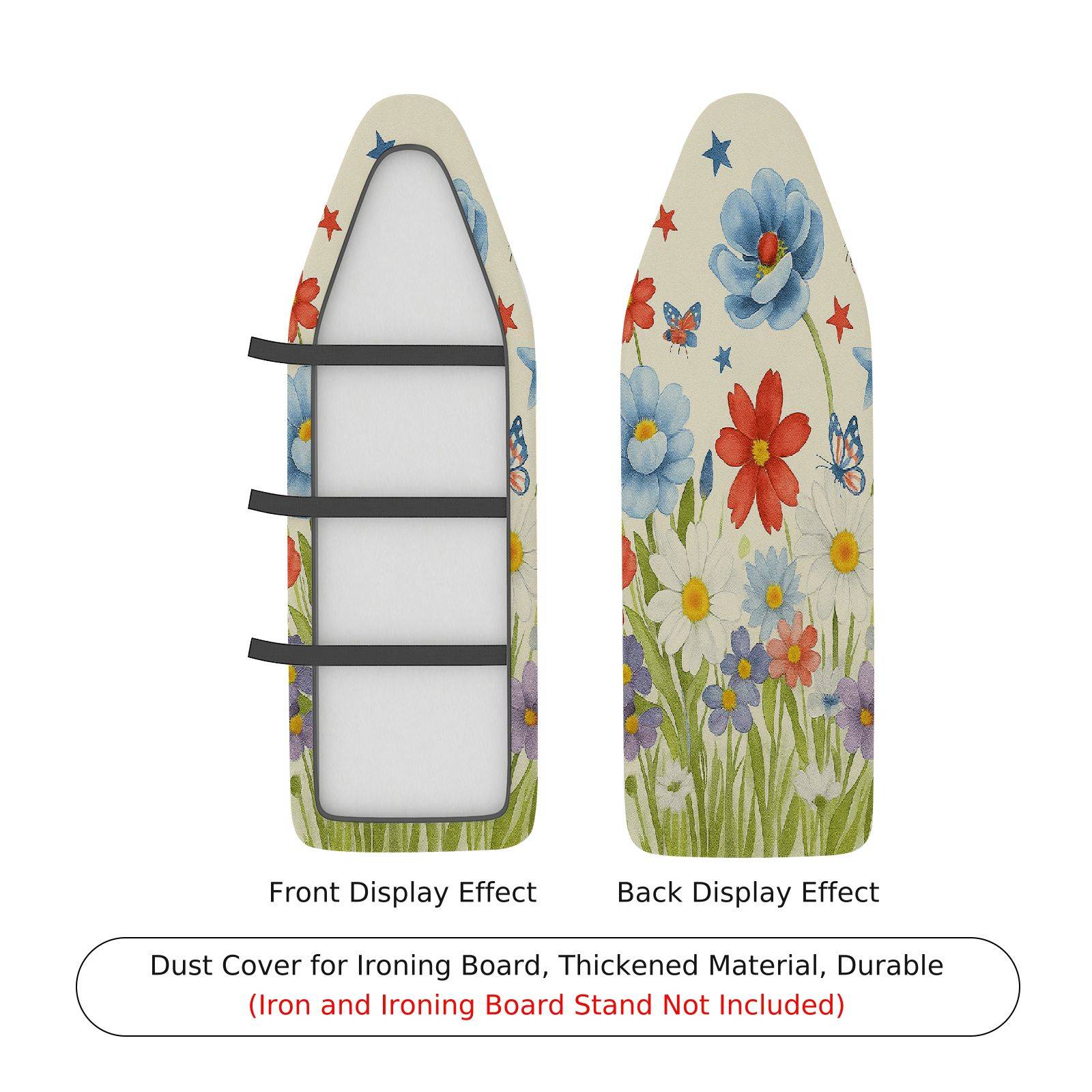 1-Piece Floral Star Butterfly  Ironing Board Cover, Universal Size, Without Board