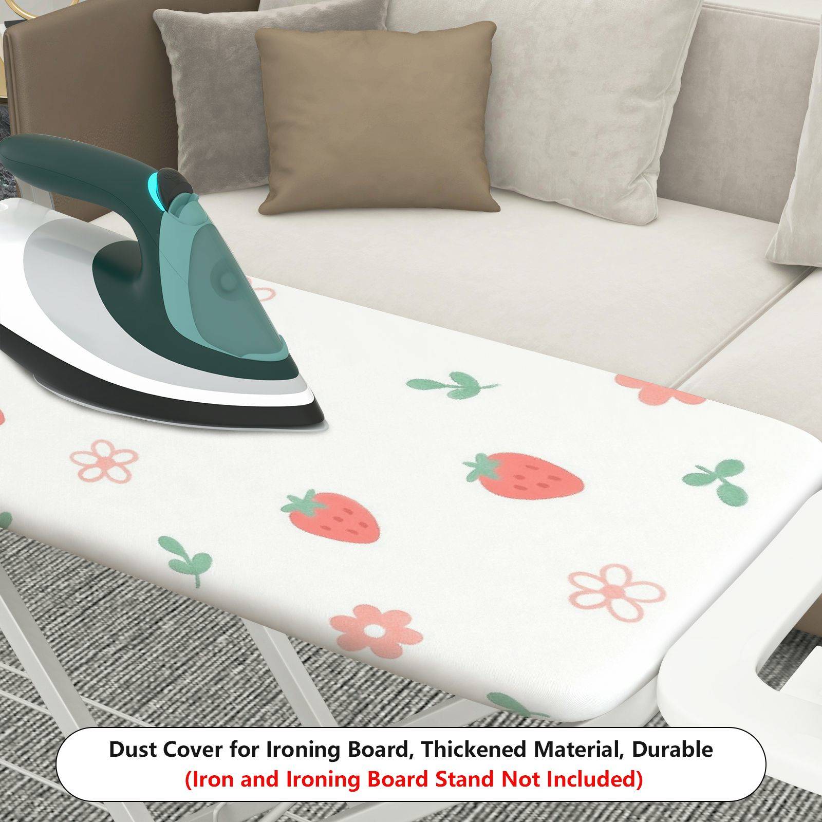 1-Piece Strawberry Floral  Ironing Board Cover, Universal Size, Without Board