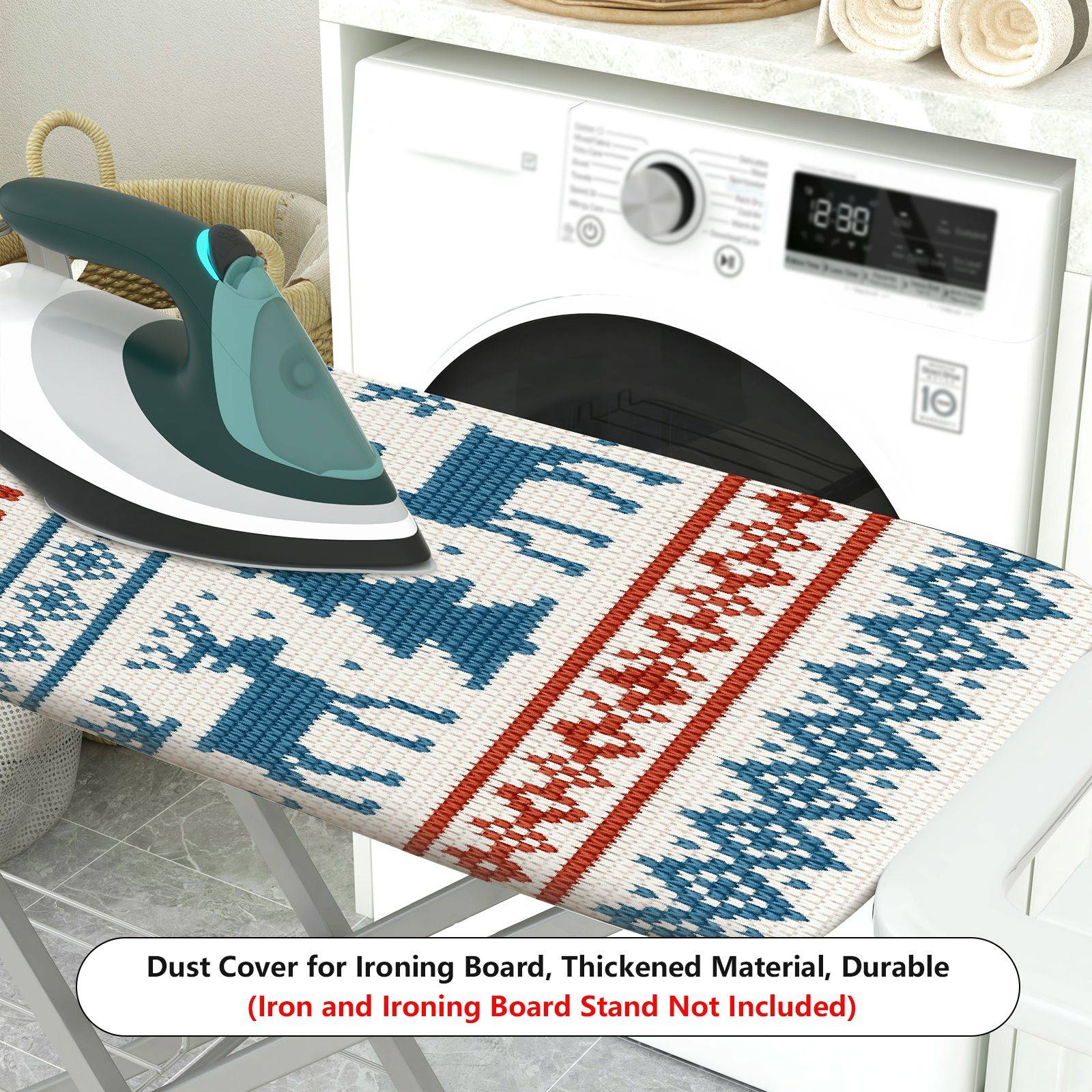 1-Piece Winter Christmas Deer  Ironing Board Cover, Universal Size, Without Board