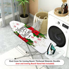 1-Piece Christmas Poinsettia Pinecone  Ironing Board Cover, Universal Size, Without Board