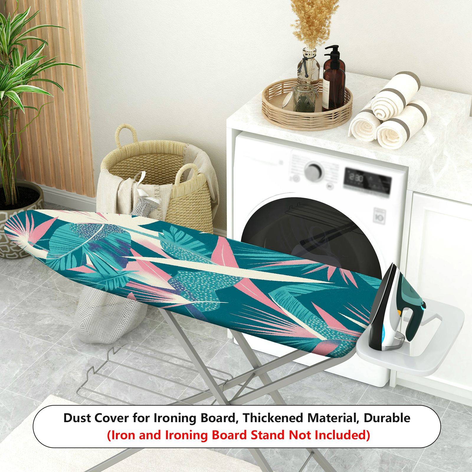 1-Piece Tropical Leaves Floral Pattern Decorative  Ironing Board Cover, Universal Size, Without Board
