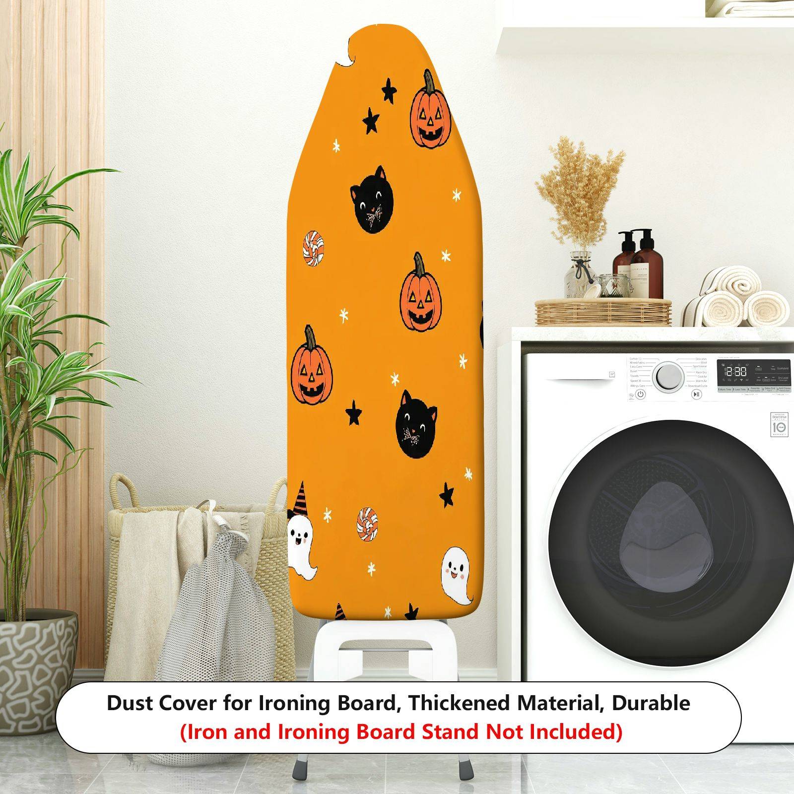 1-Piece Halloween Pumpkin Cat Ghost  Ironing Board Cover, Universal Size, Without Board