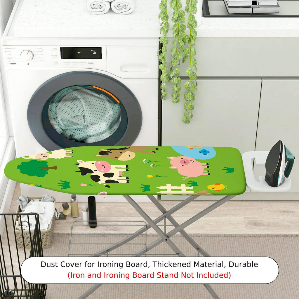 1-Piece Animal Farm Green  Ironing Board Cover, Universal Size, Without Board