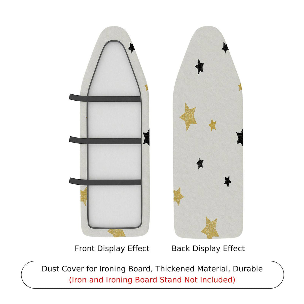 1-Piece Star Black Gold  Ironing Board Cover, Universal Size, Without Board