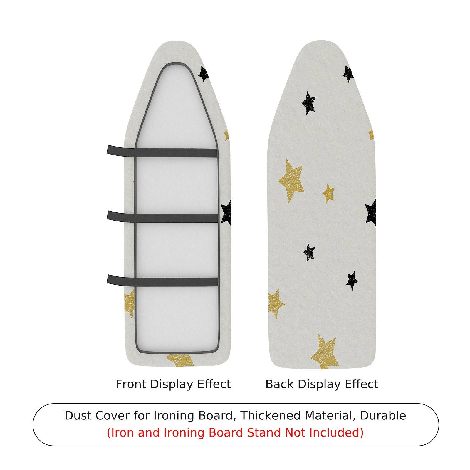1-Piece Star Black Gold  Ironing Board Cover, Universal Size, Without Board