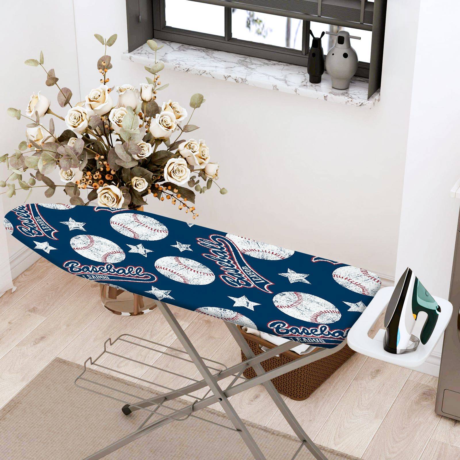 1-Piece Baseball Stars Sports  Ironing Board Cover, Universal Size, Without Board