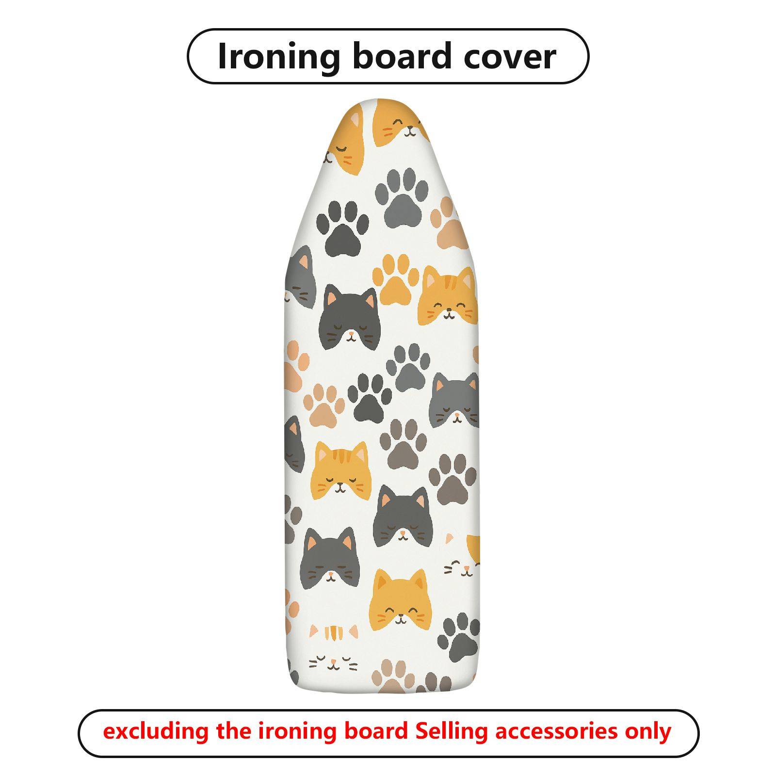 1-Piece Cat Paw Print  Pattern  Ironing Board Cover, Universal Size, Without Board