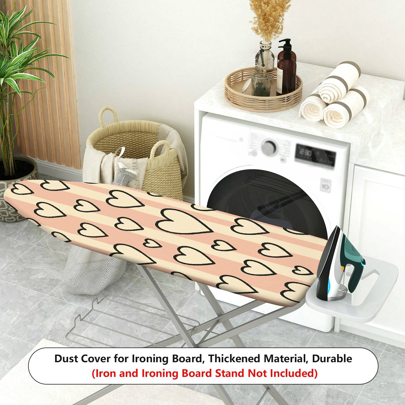1-Piece Heart Pattern Love Striped  Ironing Board Cover, Universal Size, Without Board