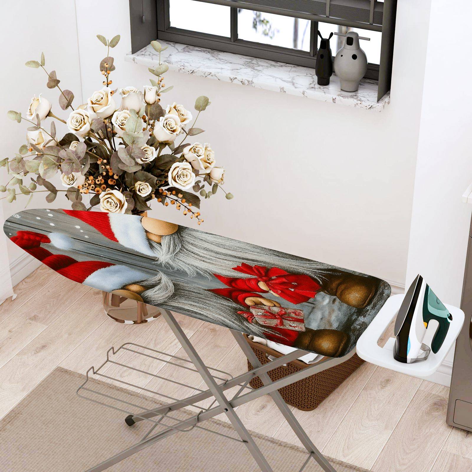 1-Piece Santa Claus Gnome Gift  Ironing Board Cover, Universal Size, Without Board