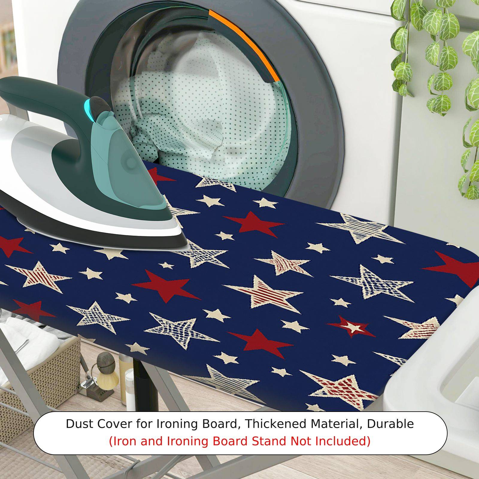 1-Piece Starry Patriotic Celebration  Ironing Board Cover, Universal Size, Without Board